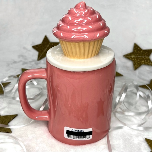 ❌SOLD❌ Rae Dunn HAPPY BIRTHDAY LL Coffee Tea Mug Cupcake Topper Lid Pink - Picture 7 of 17